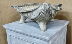 Pamono Large Mid-Century Composite Stone Clam Shell Planter, 1950s><noscript><img width=