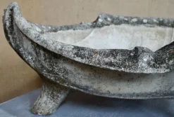 Pamono Large Mid-Century Composite Stone Clam Shell Planter, 1950s><noscript><img width=
