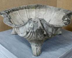 Pamono Large Mid-Century Composite Stone Clam Shell Planter, 1950s><noscript><img width=