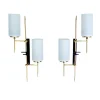 Pamono Large Mid-Century Glass Wall Lights from Lunel, 1960s, Set of 2