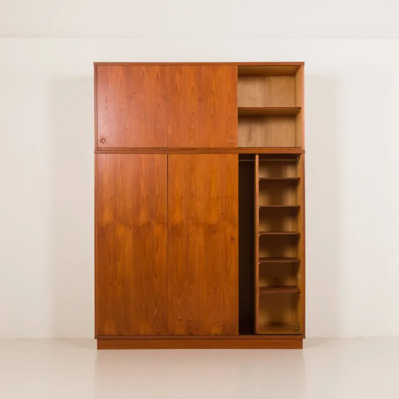 Sale Pamono Large Mid-Century Modern Danish Teak Wardrobe, 1960s