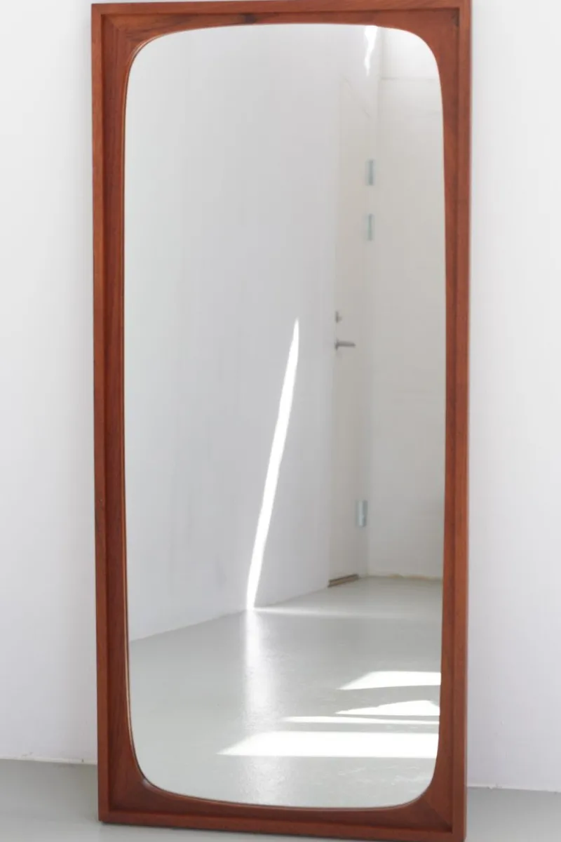 Pamono Large Mid-Century Modern Danish Teak Mirror, 1960s