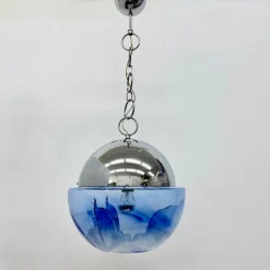 Discount Pamono Large Mid-Century Murano Glass Globe Hanging Lamp from Mazzega, 1970s