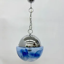 Discount Pamono Large Mid-Century Murano Glass Globe Hanging Lamp from Mazzega, 1970s