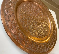 Pamono Large Middle Eastern Tray in Piercet Copper, 1960s><noscript><img width=