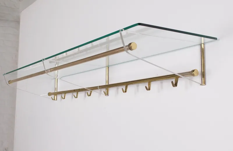 Best Pamono Large Modern Minimalist Wall Coat Rack, 1960s