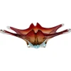 Pamono Large Murano Bowl in Reddish and Clear Mouth-Blown Art Glass, 1960s or 1970s> Bowls