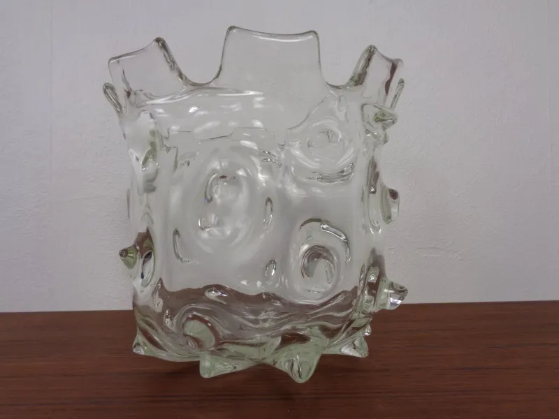 Pamono Large Murano Mugnoni Series Glass Vase attributed to Ercole Barovier, Italy, 1940s> Vases