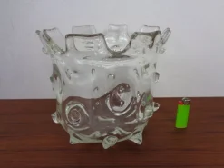 Pamono Large Murano Mugnoni Series Glass Vase attributed to Ercole Barovier, Italy, 1940s><noscript><img width=
