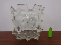Pamono Large Murano Mugnoni Series Glass Vase attributed to Ercole Barovier, Italy, 1940s><noscript><img width=