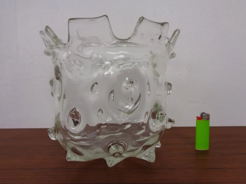 Pamono Large Murano Mugnoni Series Glass Vase attributed to Ercole Barovier, Italy, 1940s> Vases