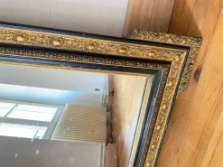 Pamono Large Napoleon III Mirror in Black and Gold Wood><noscript><img width=