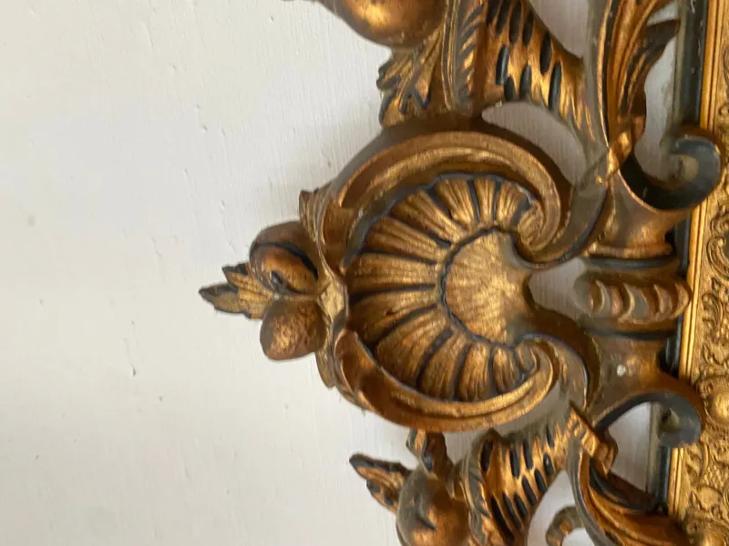 Pamono Large Napoleon III Mirror in Black and Gold Wood> Mirrors