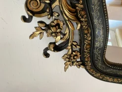 Pamono Large Napoleon III Mirror in Black Wood and Gold Leaf><noscript><img width=