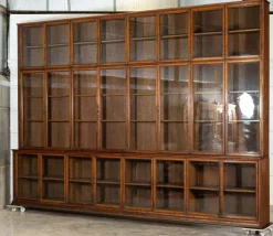 Pamono Large Oak Glazed Haberdashery Bookcase Cabinet, 1890> Shelves & Wall Units