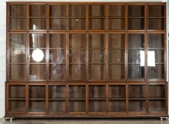 Pamono Large Oak Glazed Haberdashery Bookcase Cabinet, 1890><noscript><img width=