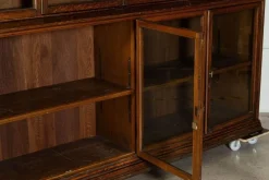 Pamono Large Oak Glazed Haberdashery Bookcase Cabinet, 1890><noscript><img width=