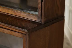 Pamono Large Oak Glazed Haberdashery Bookcase Cabinet, 1890><noscript><img width=