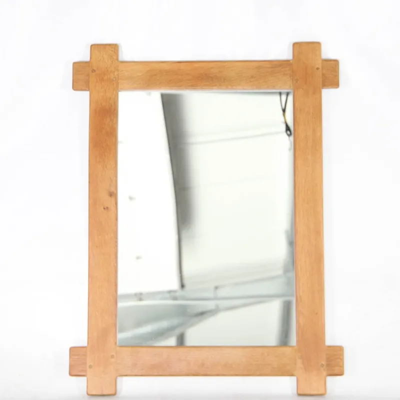 Pamono Large Oak Mirror, 1970s> Mirrors