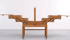 New Pamono Large Oak Sewing Box, Holland, 1950s