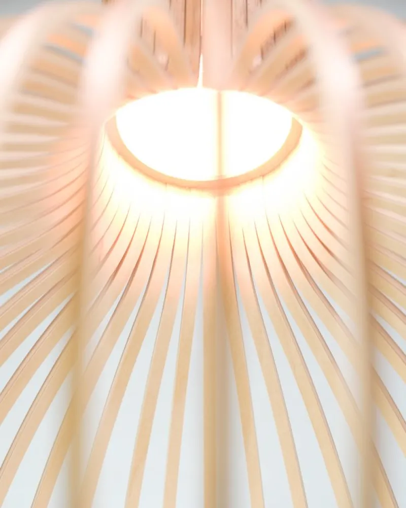Pamono Large Octo 4240 Pendant in Birch Wood by Seppo Koho for Secto Design> Ceiling Lights