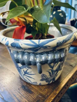 Pamono Large Oval Blue Parrot Plant Pot by Quain and quantity><noscript><img width=