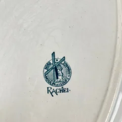 New Pamono Large Oval Earthenware Rachel Dish from Moulins des Loups & Hamage, 1920s