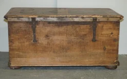Pamono Large Paint German Blanket Chest Coffer Trunk, 1800s><noscript><img width=