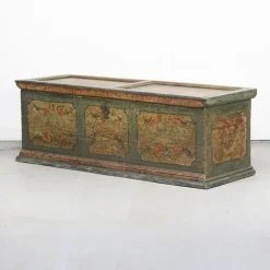 Pamono Large Painted Folk Art Chest, 1753><noscript><img width=