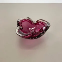 Best Pamono Large Pink Murano Bubble Glass Bowl, Italy, 1970s