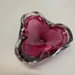 Best Pamono Large Pink Murano Bubble Glass Bowl, Italy, 1970s