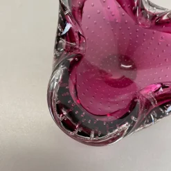Best Pamono Large Pink Murano Bubble Glass Bowl, Italy, 1970s