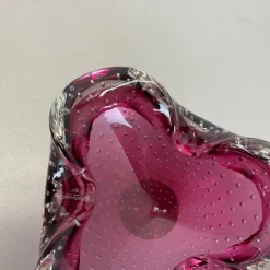 Best Pamono Large Pink Murano Bubble Glass Bowl, Italy, 1970s