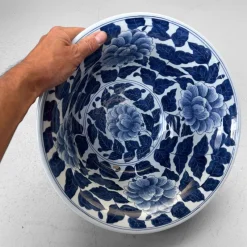 Online Pamono Large Porcelain Bowl with Peony Motif, Japan, 1960s