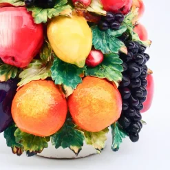 Pamono Large Porcelain Fruit Basket in the style of Capodimonte, 1950s><noscript><img width=