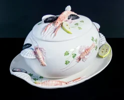 Online Pamono Large Porcelain Soup Tureen with Tray from Tre Art, Set of 2