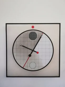 Best Pamono Large Postmodern Morphos Clock by Kurt B. Del Banco for Acerbis