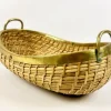 Pamono Large Rattan and Brass Fruit Bowl, 1970s> Trunks Crates & Baskets