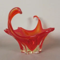 Pamono Large Red Murano Glass Bowl, 1950s> Bowls