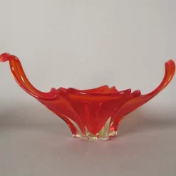 Pamono Large Red Murano Glass Bowl, 1950s><noscript><img width=