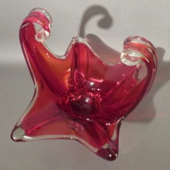 Pamono Large Red Murano Glass Bowl from Made Murano Glass> Bowls