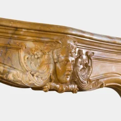 Online Pamono Large Rococo Carved Siena Marble Fireplace Mantel