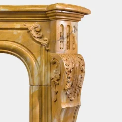 Online Pamono Large Rococo Carved Siena Marble Fireplace Mantel
