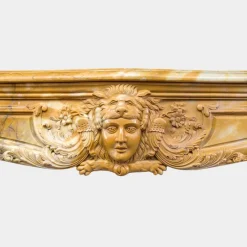 Online Pamono Large Rococo Carved Siena Marble Fireplace Mantel