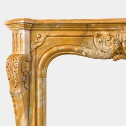 Online Pamono Large Rococo Carved Siena Marble Fireplace Mantel
