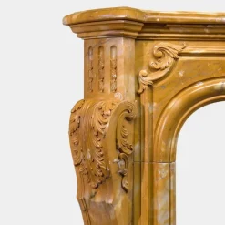 Online Pamono Large Rococo Carved Siena Marble Fireplace Mantel