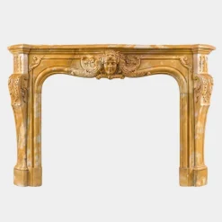 Online Pamono Large Rococo Carved Siena Marble Fireplace Mantel