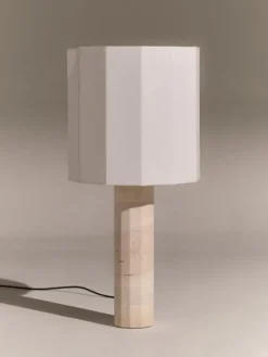 Pamono Large Roma II Dodecagon Table Lamp in White Travertine by Nassi><noscript><img width=