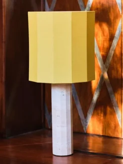 Pamono Large Roma II Dodecagon Table Lamp in White Travertine by Nassi><noscript><img width=