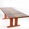 Pamono Large Rosewood and Ceramic Dining Table, 1970s